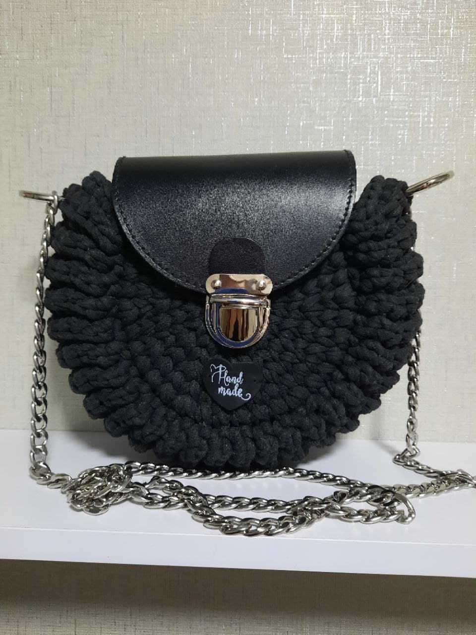 

Вязаная сумочка OREO графит 25*21cm