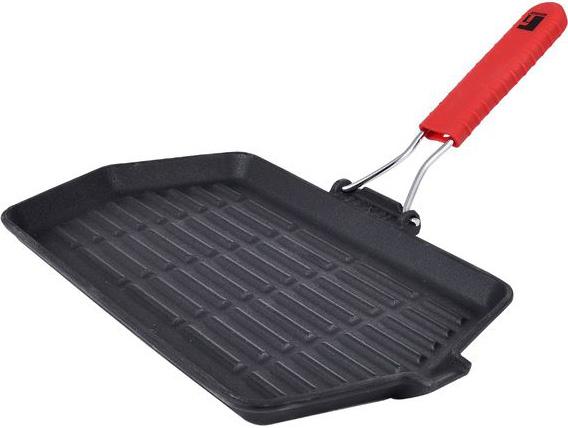 

Сковорода-гриль Bergner BBQ 34.3х20.4x2см, чугун, складная силиконовая ручка (BG-34131-BK)