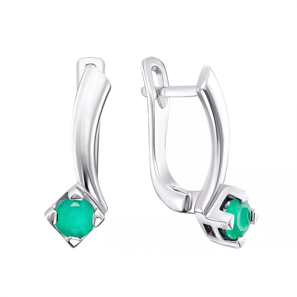 

Серебряные серьги с изумрудами 000135484