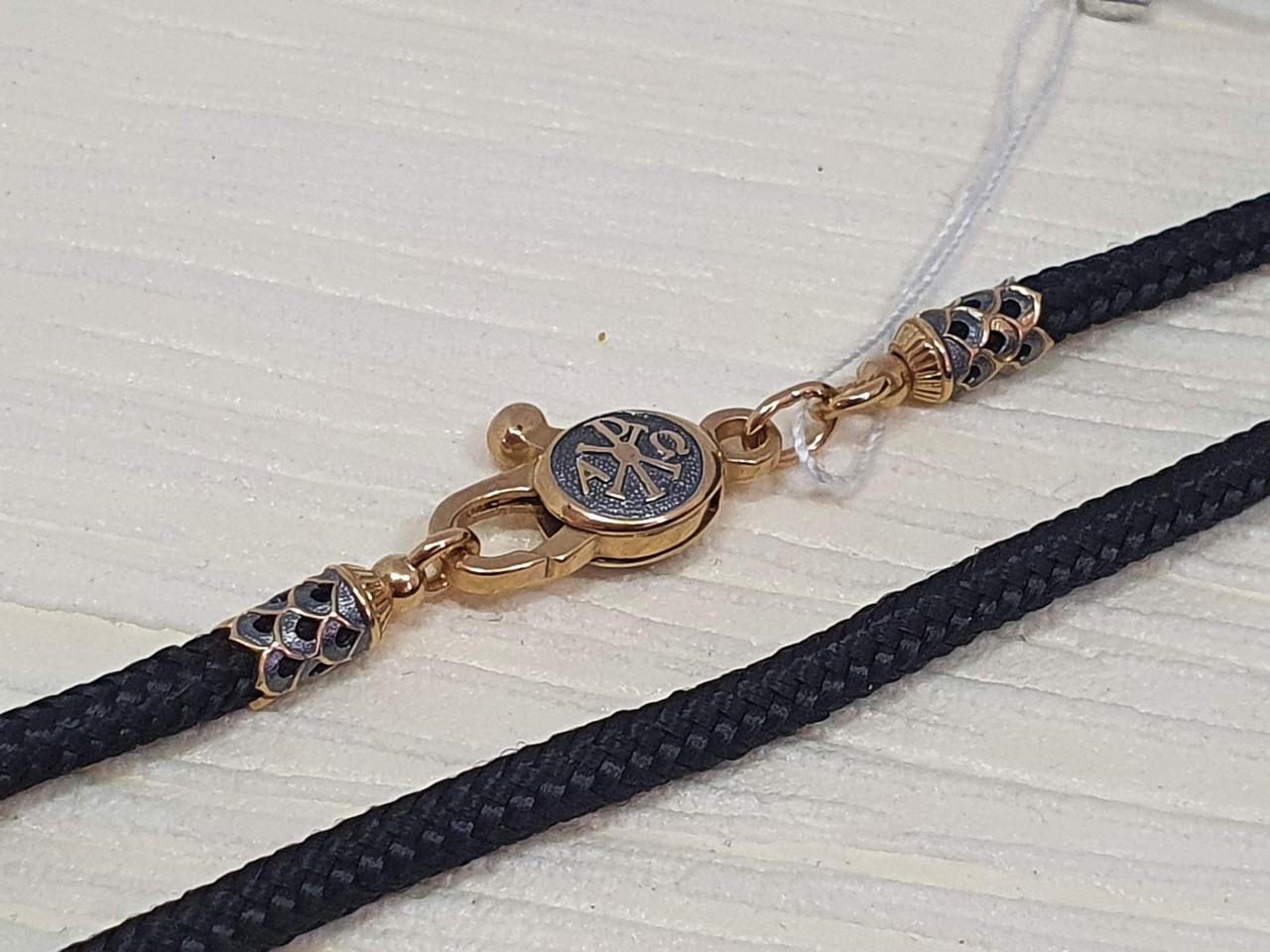 

Шелковый ювелирный шнурок с серебряными вставками. 5524\1-ЗФЕВРО 60 65