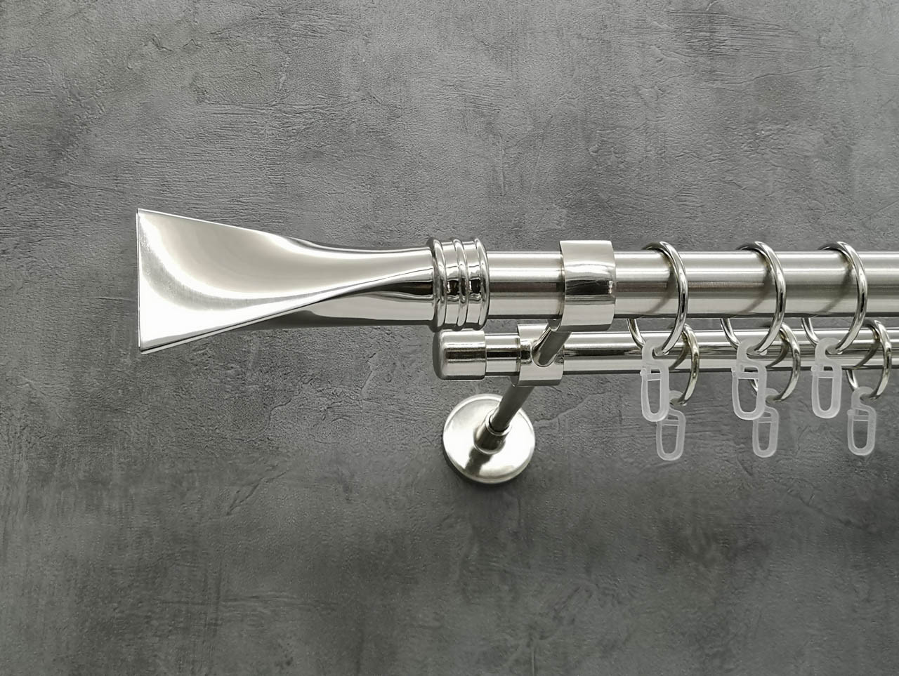 

Карниз Quadrum Свинг 400 см двойной Сталь модерн 25/19 мм гладкая (кольца с крючками)