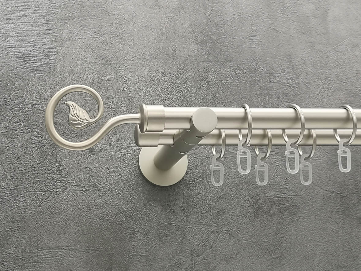 

Карниз Quadrum Лукка 160 см двойной Сатин универсальный 19/19 мм гладкая (кольца с крючками)