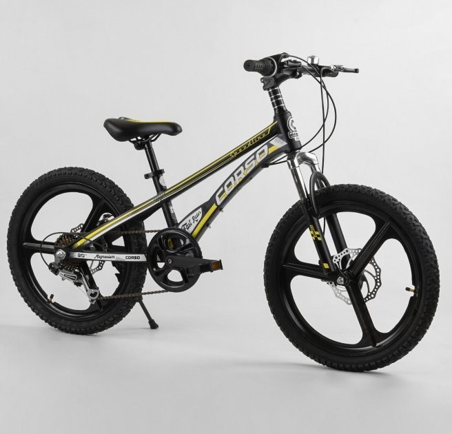 

Детский спортивный велосипед 20’’ CORSO «Speedline» магниевая рама, Shimano 7 скоростей, собран на 75% Черный