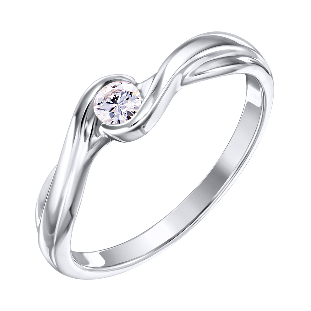 

Помолвочное кольцо из белого золота с бриллиантом и родированием 000131446 18.5 размера