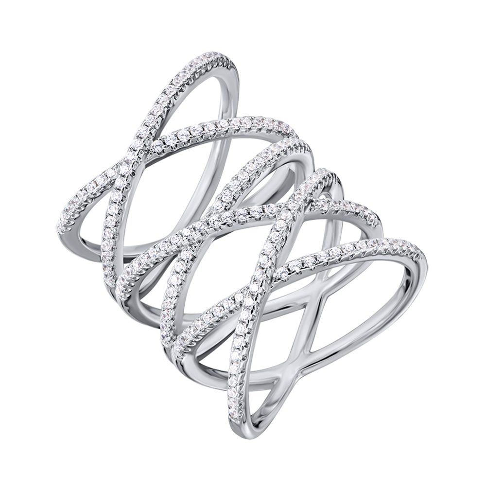 

Серебряное кольцо с фианитами 000134286 17 размера