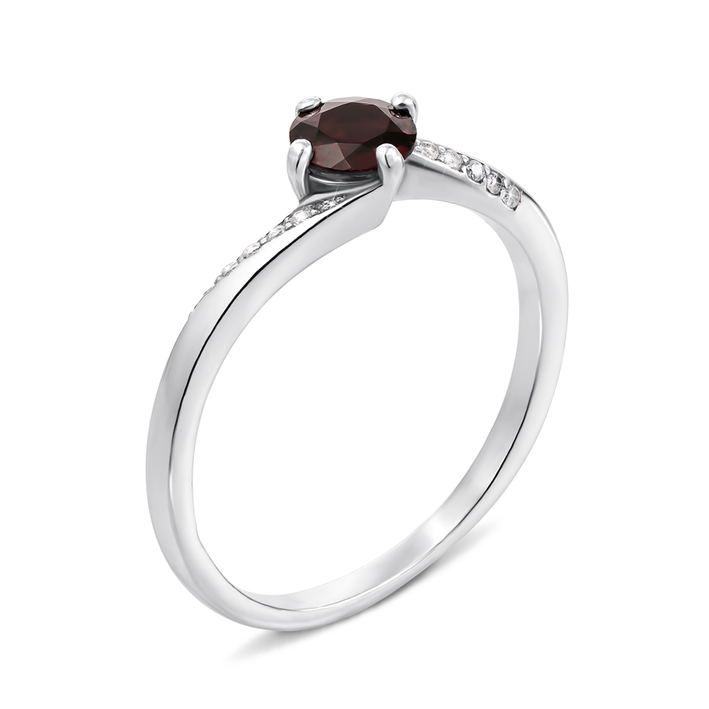 

Серебряное кольцо с гранатом и фианитами 000135485 16.5 размера