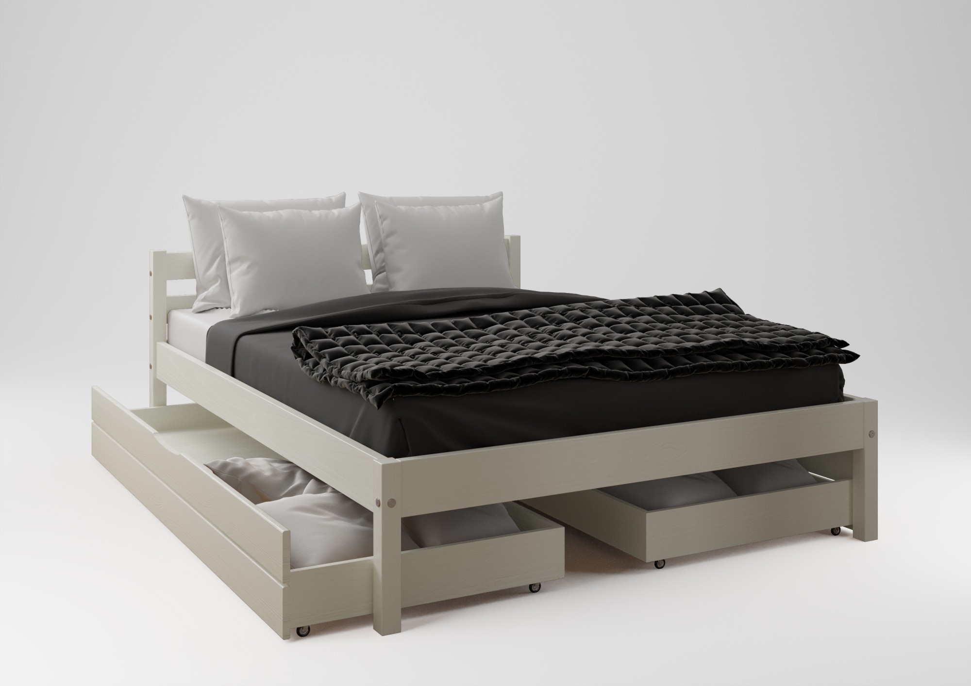 

Кровать двуспальная CUBUS МИРАНТИ 180х200 без ящиков аляска