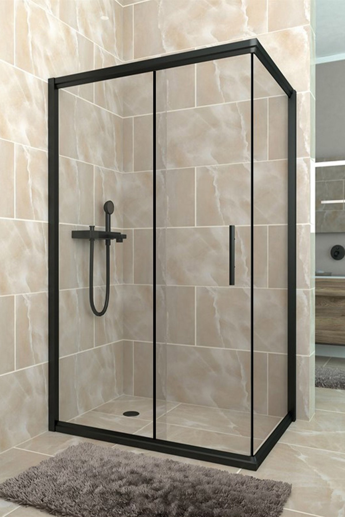 

Душевая кабина Aquanil MINNESOTA 120х80х190 см с черным профилем