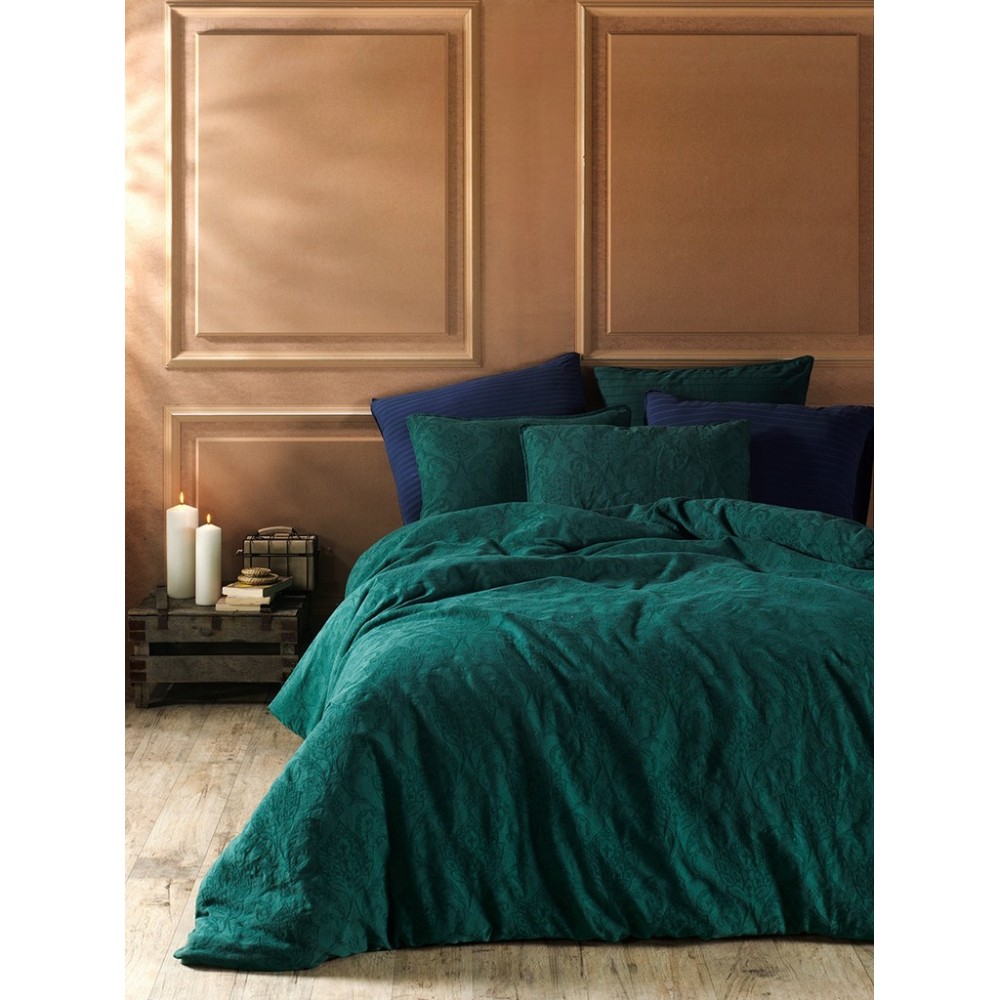 

Комплект постельного белья Stonewash Jakard Dark green SoundSleep евро