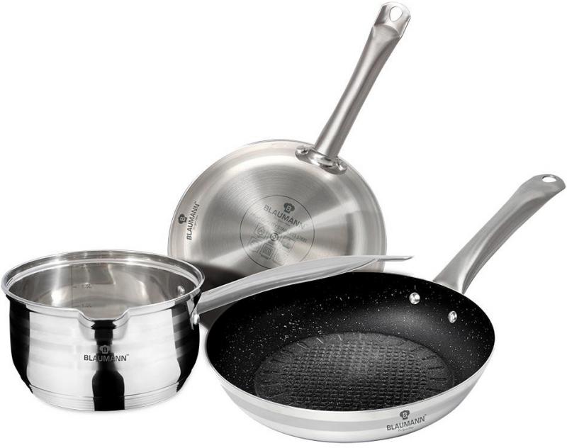 

Набор 2 сковороды и ковш Blaumann Gourmet из нержавеющей стали Blaumann BL-3177