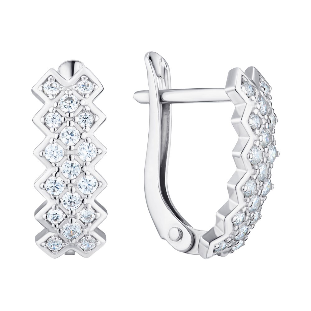 

Серебряные серьги с фианитами 000150614