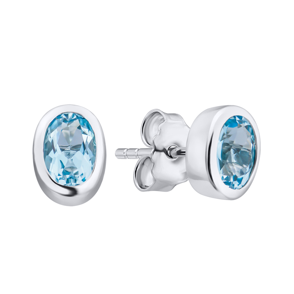 

Серебряные пуссеты с голубыми топазами 000125130