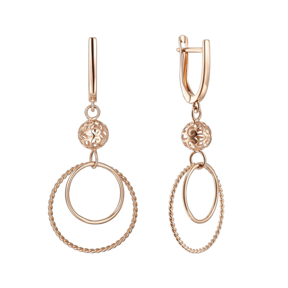

Серьги-подвески из красного золота 000152544