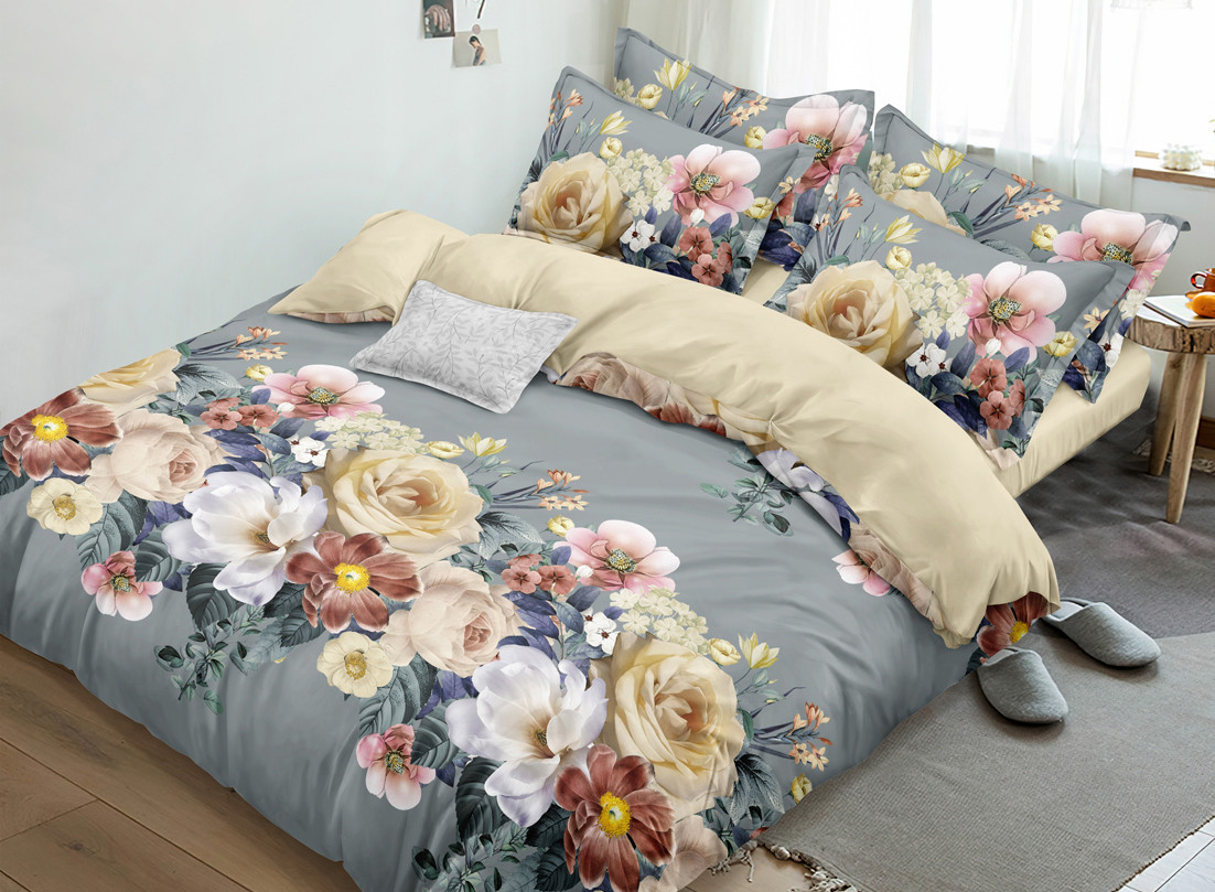 

Комплект постельного белья Krispol семейный сатин 4 наволочки (А+В) 150х220х2 (630.22195)