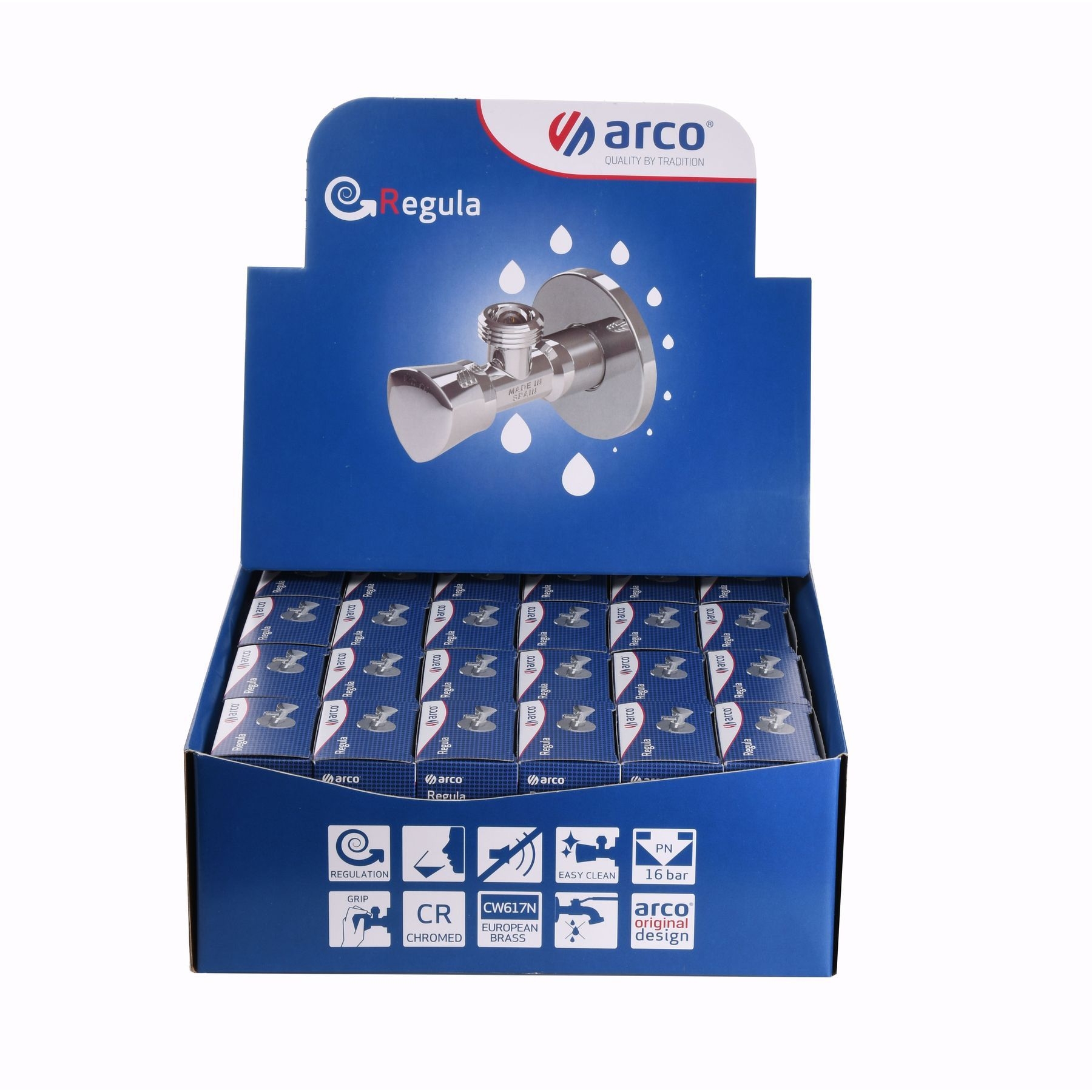 

Краны вентильные угловые ARCO 1/2"х1/2" ZENIT REGULA Z0912 30шт.