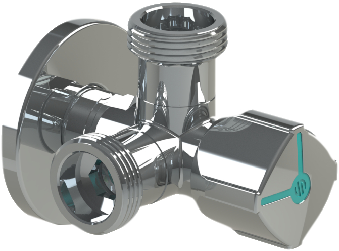 

Кран приборный TWIN 1/2”Н x 3/4”Н x 3/4”Н