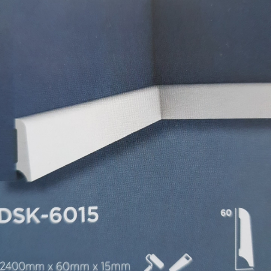

Плинтус дюрополимер Decolux DSK 6015 2400Х60Х15 белый