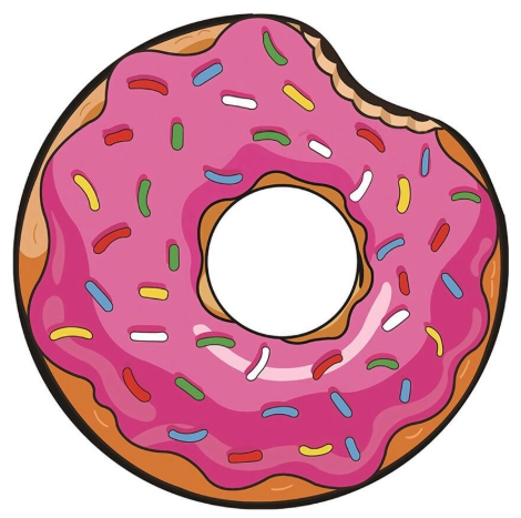 

Покрывало пляжное подстилка пляжный коврик Пончик откушенный 3D из микрофибры 3361