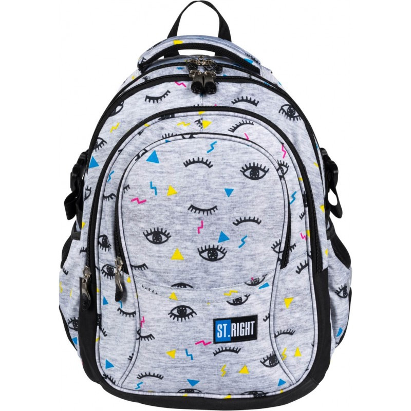 

Рюкзак школьный для девочки ST.RIGHT BP-01 EYES 626043 серый