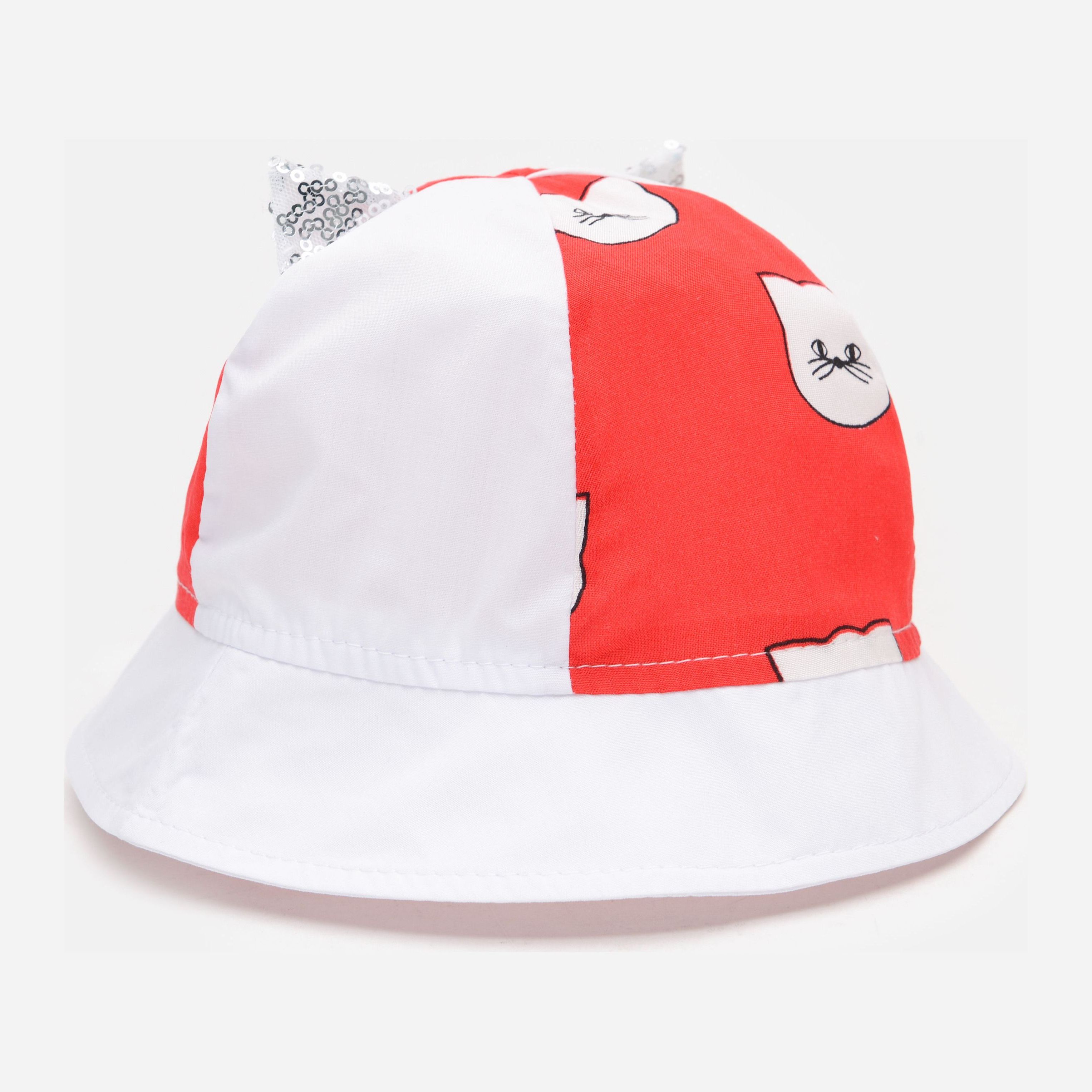 

Панама с завязками Babasik Лето-2021 Киса 46 см Бело-красная