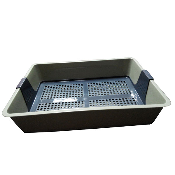 

Туалет для котов Cat Tray, с сеточкой, серый, 42х29,5х9,5 см, Savic