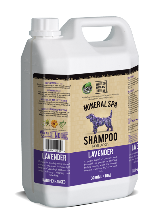 

Шампунь RELIQ Mineral Spa Lavender для собак, с маслом лаванды 3,79л