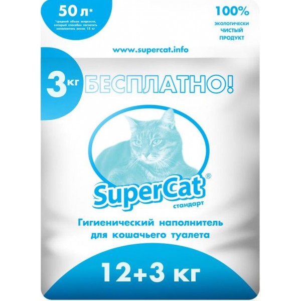 

Древесный наполнитель для туалета SUPER CAT Эконом 15кг