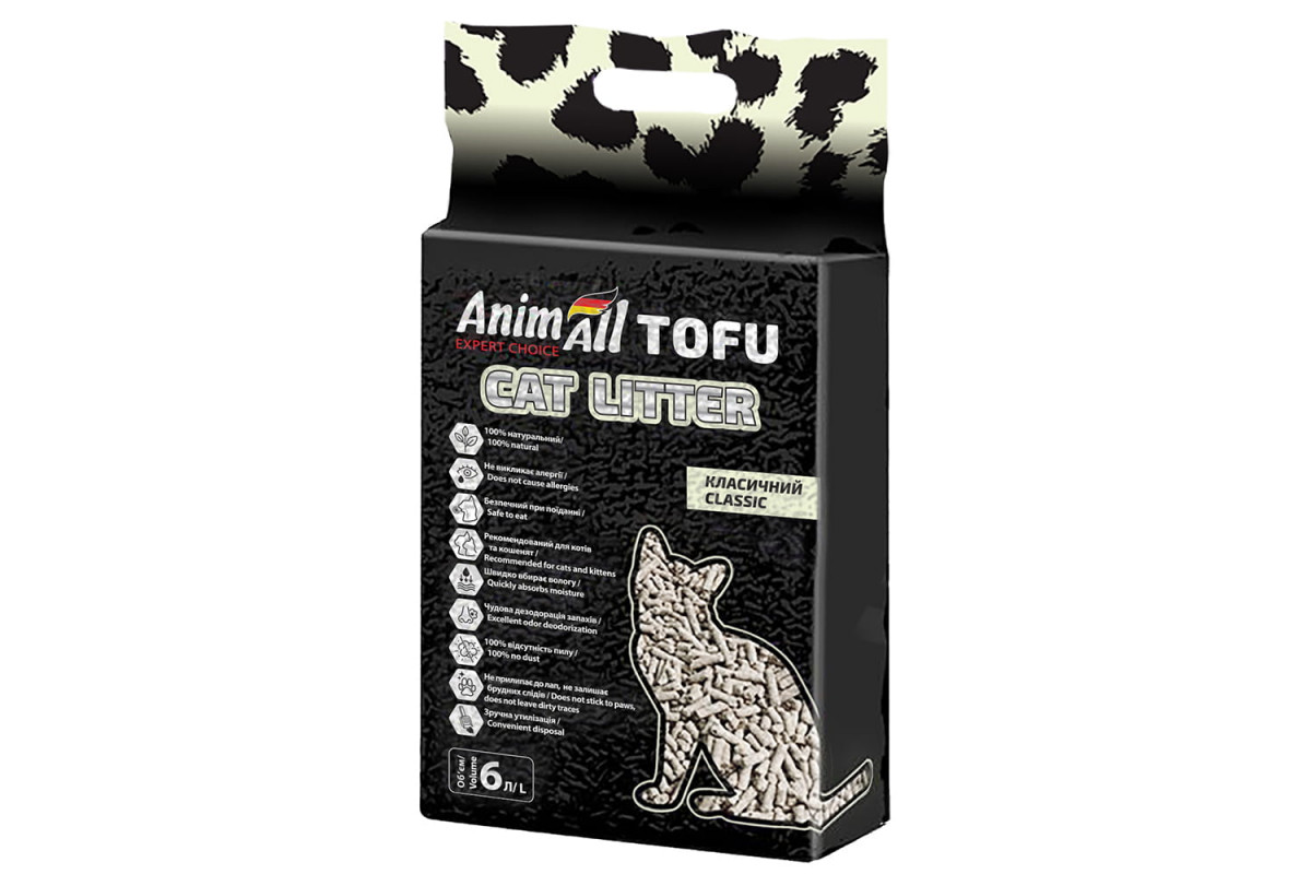 

Соевый наполнитель AnimAll Tofu Classic, 6 литров (2,6 кг)