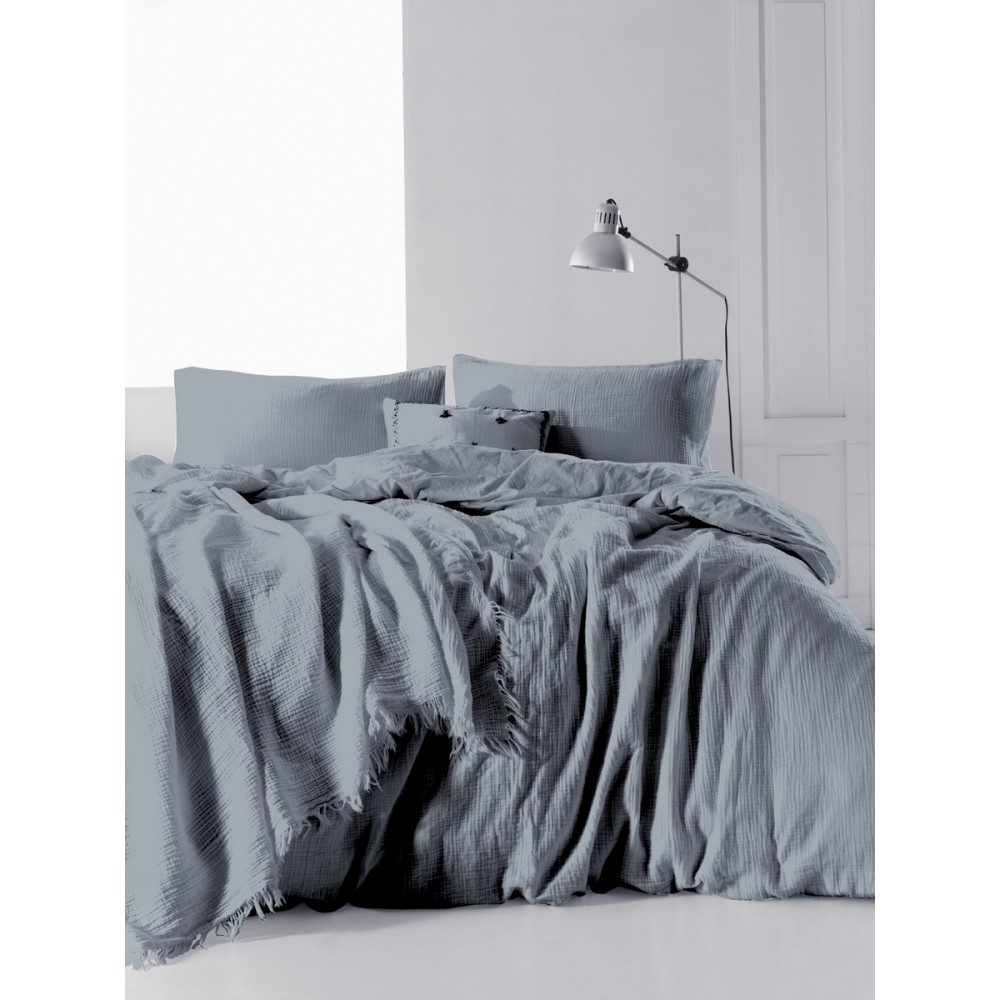 

Комплект постельного белья SoundSleep Muslin Dark Grey семейный