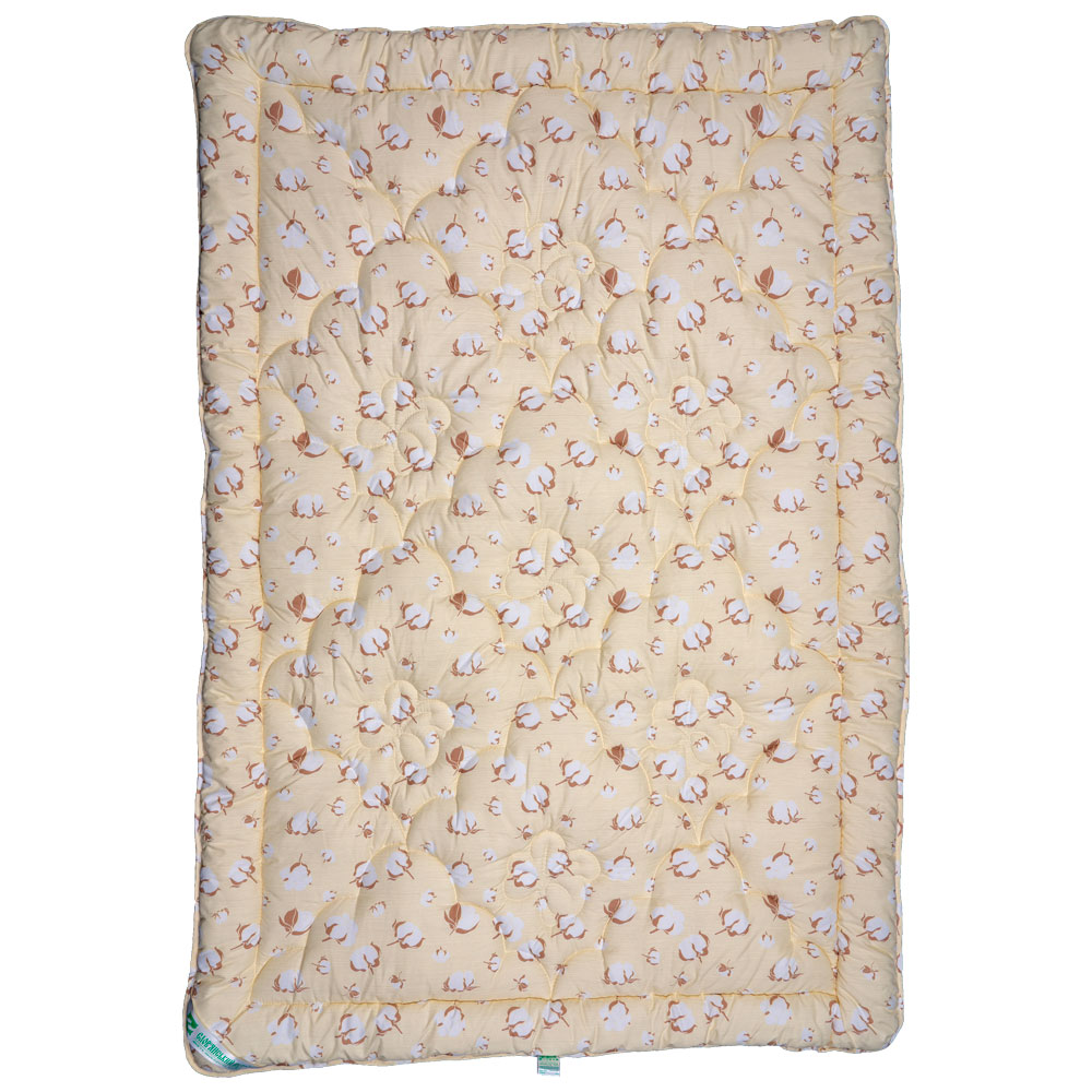 

Одеяло Славянский пух Био хлопок антиаллергенное зимнее стеганое кремовое 172х205 см 1800г