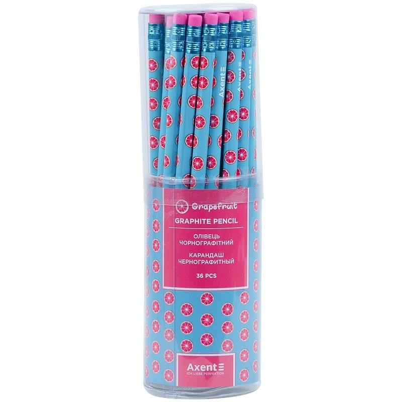 

Простые карандаши с ластиком Набор 36шт Axent Grapefruit