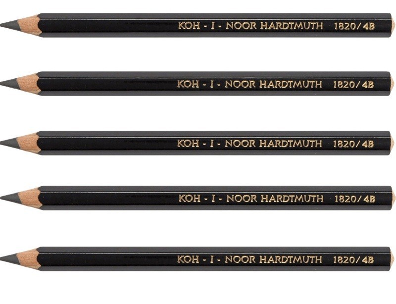

Карандаш графитный 1820 Jumbo с утолщенным грифелем и корпусом 4B Koh-i-noor 5шт