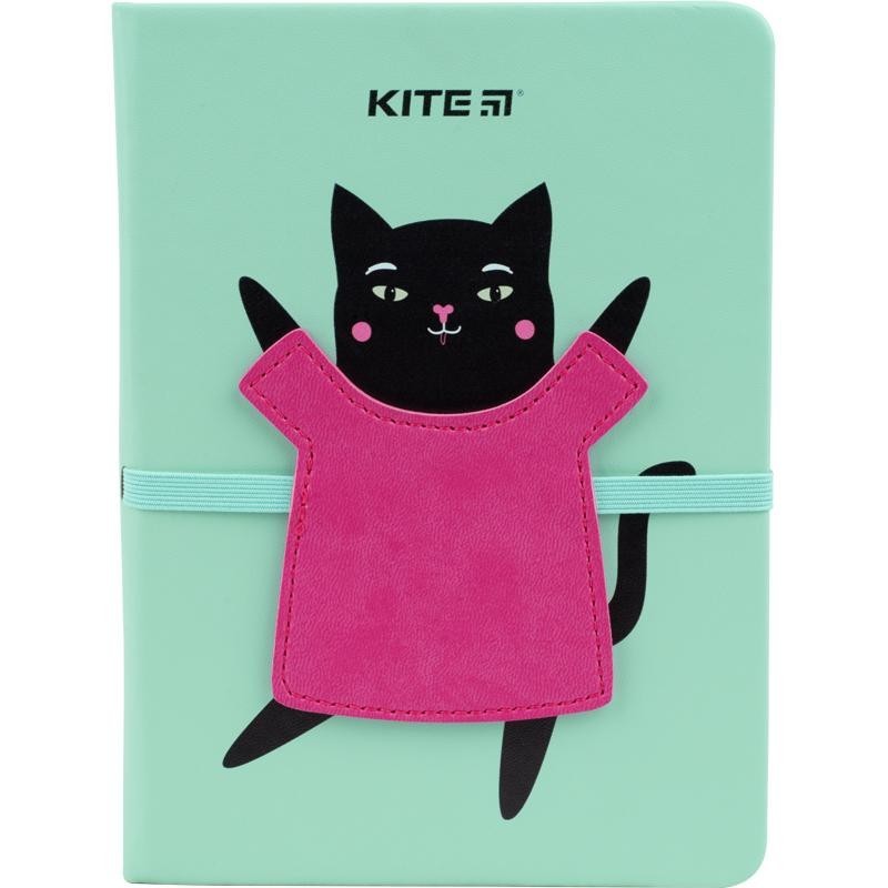 

Блокнот Kite Green cat В6 96 листов в клетку 125х176мм на резинке