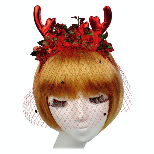 

Рожки Бемби Red с вуалью SETA Decor 18-1045RD-GR