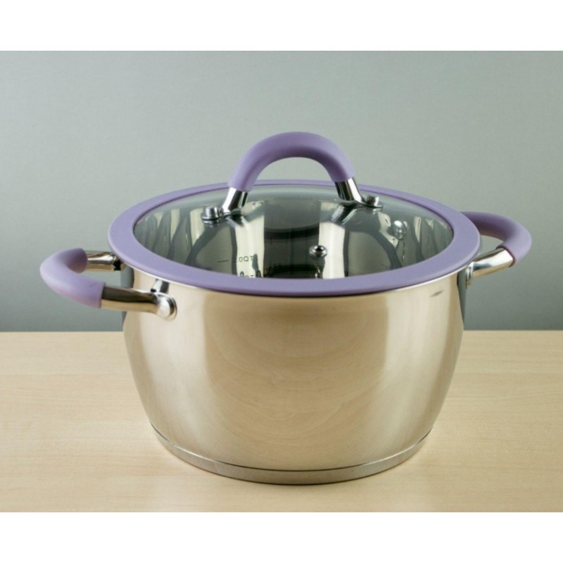 

Кастрюля PR-1109-18 Purple iris PEPPER Крышка с силиконовым ободком 18 см 2.3 л