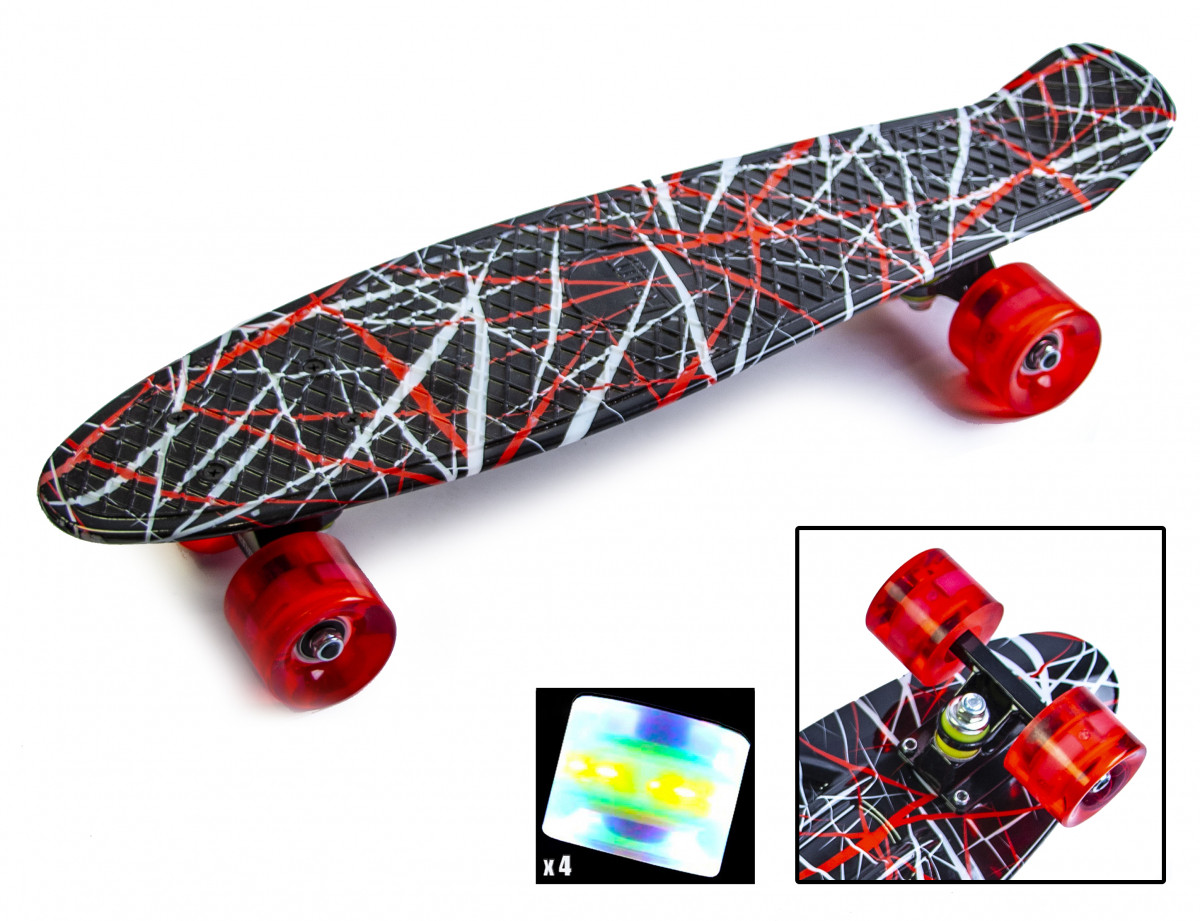 

Пенни борд Penny Board Stripes светящиеся колеса