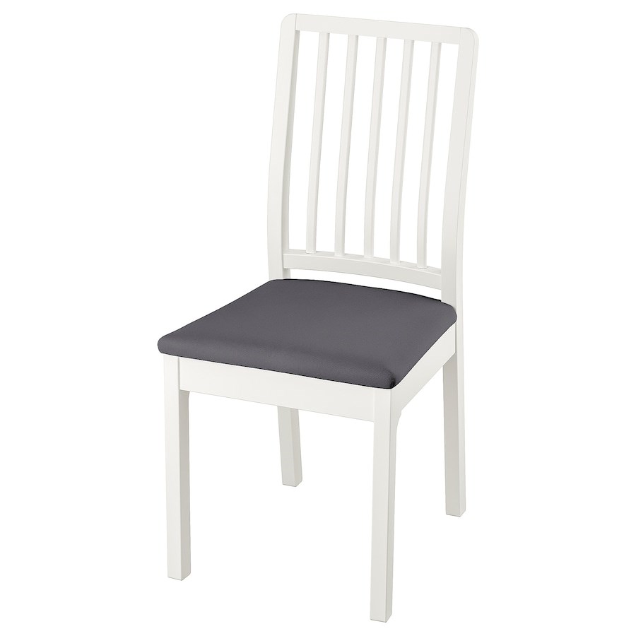 

Стілець IKEA EKEDALEN білий / Хакебо темно-сірий (394.292.13)