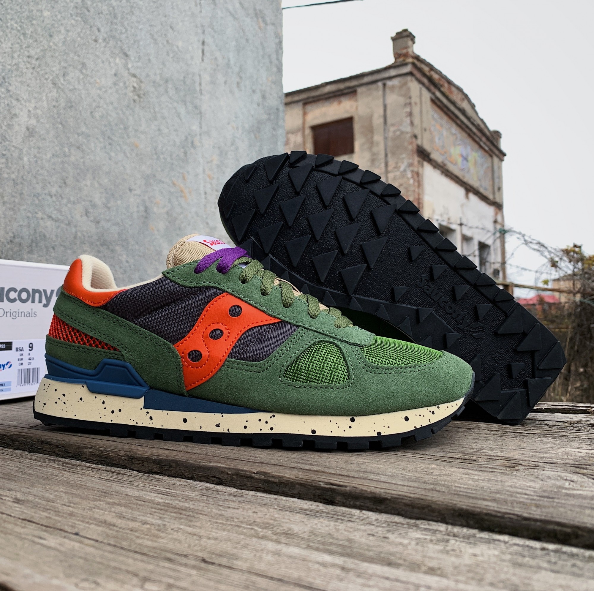 

Кроссовки мужские Saucony Shadow Original 2108-793s 44.5 (10.5 US) 28.5 см Green/Grey/Orange