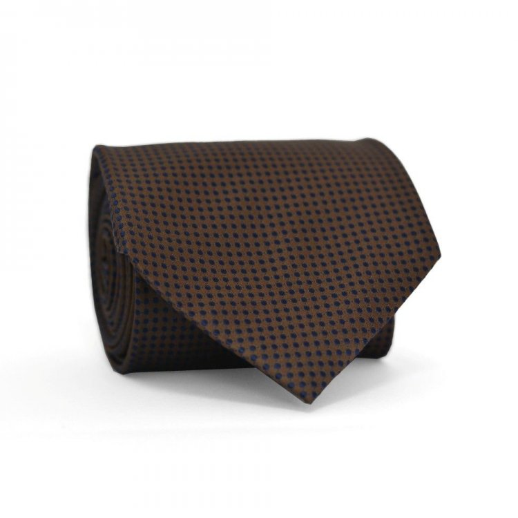

Галстук Мужской Коричневый С Синими Точками Gin-2189