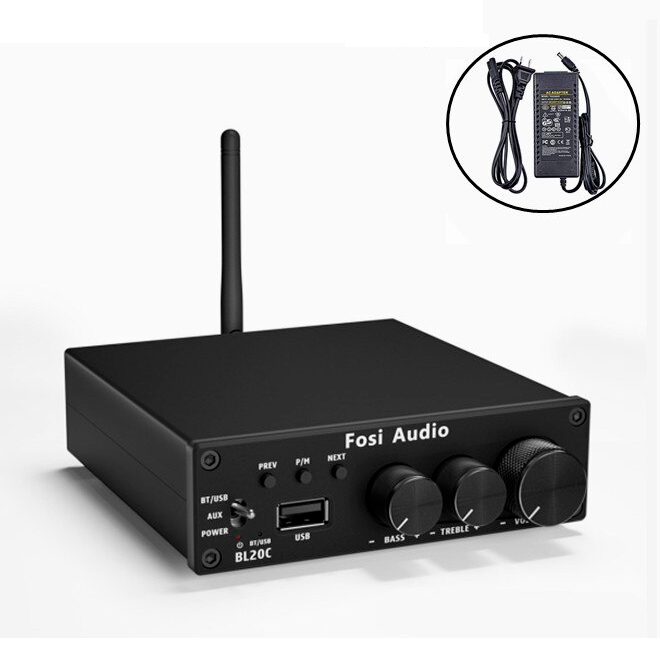 

Підсилювач звуку Fosi Audio BL20C Bluetooth 5.0, 2x160W Black (1623zp)