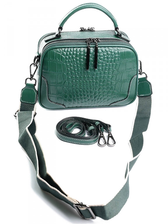 

Женская сумка кожаная NO-8682 зеленая green