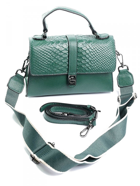 

Женская сумка кожаная NO-5505 зеленая green