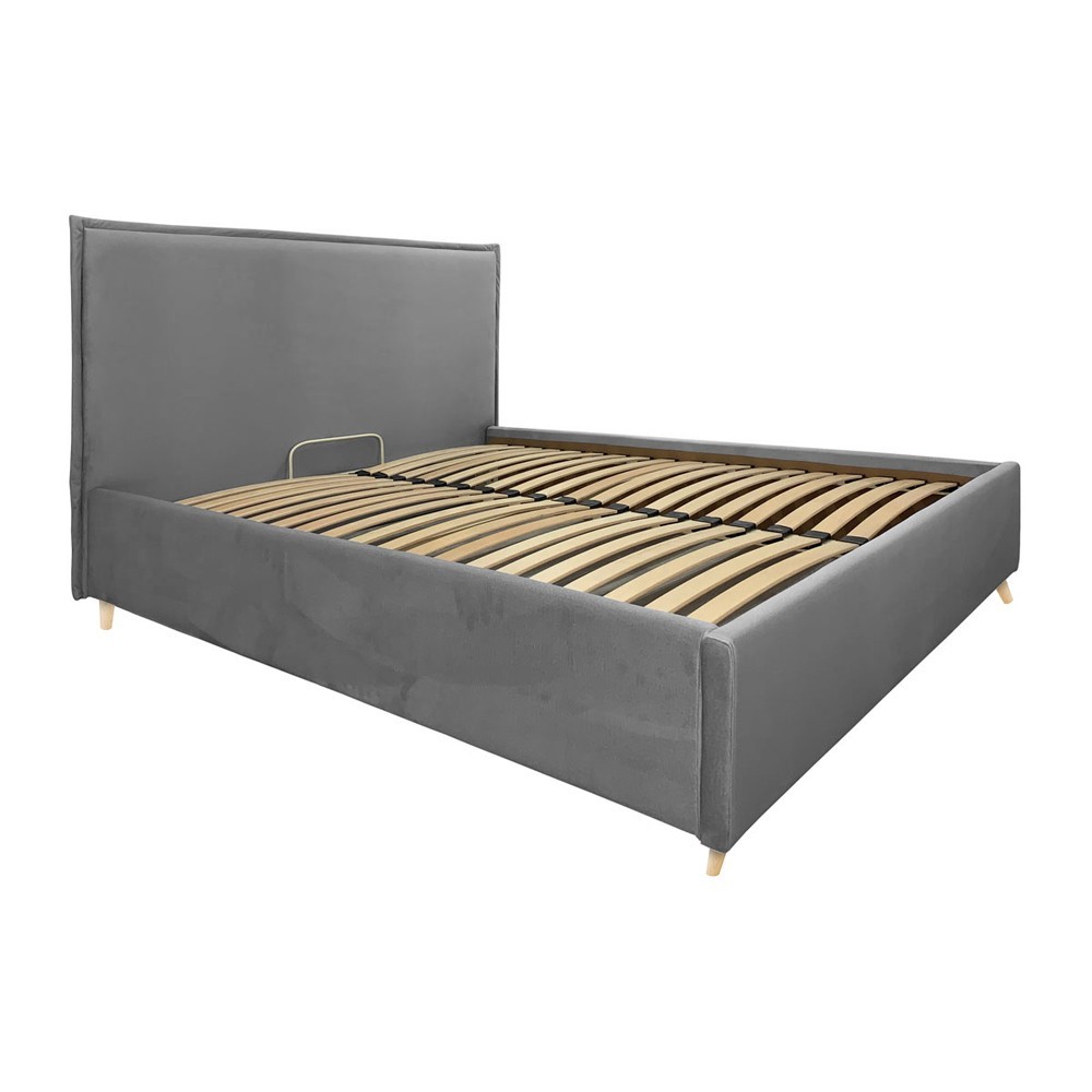 

Кровать Двуспальная Andrea VIP Wood 180 x 190 см Simple С дополнительной металлической цельносварной рамой Серая