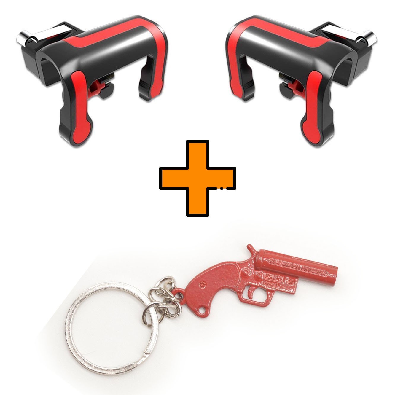 

Игровые контроллеры Marpiel MX Black (геймпад триггеры курки для смартфона для PUBG) + брелок Flare Gun