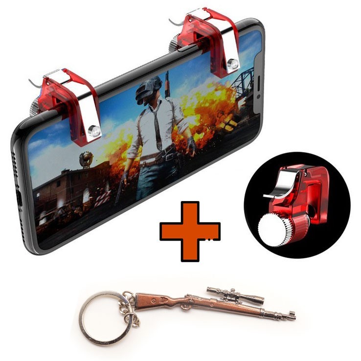 

Игровые контроллеры Marpiel R11 Red (геймпад триггеры курки для смартфона для PUBG) + брелок Kar98k