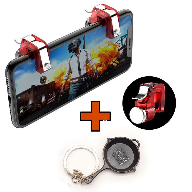 

Игровые контроллеры Marpiel R11 Red (геймпад триггеры курки для смартфона для PUBG) + брелок сковородка