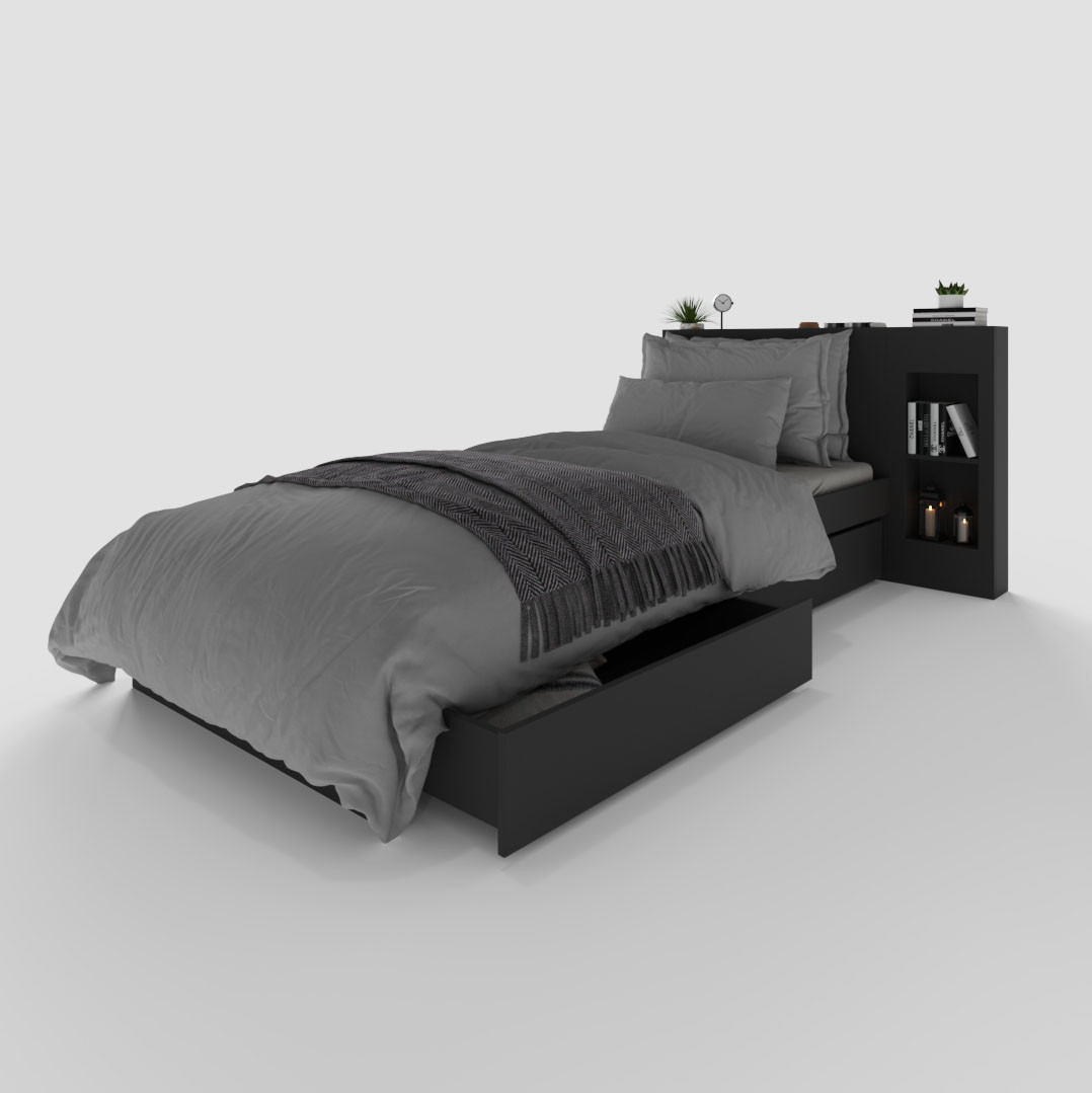 

Кровать с оганайзерами 900 х 2000 WOSCO М.01.10303
