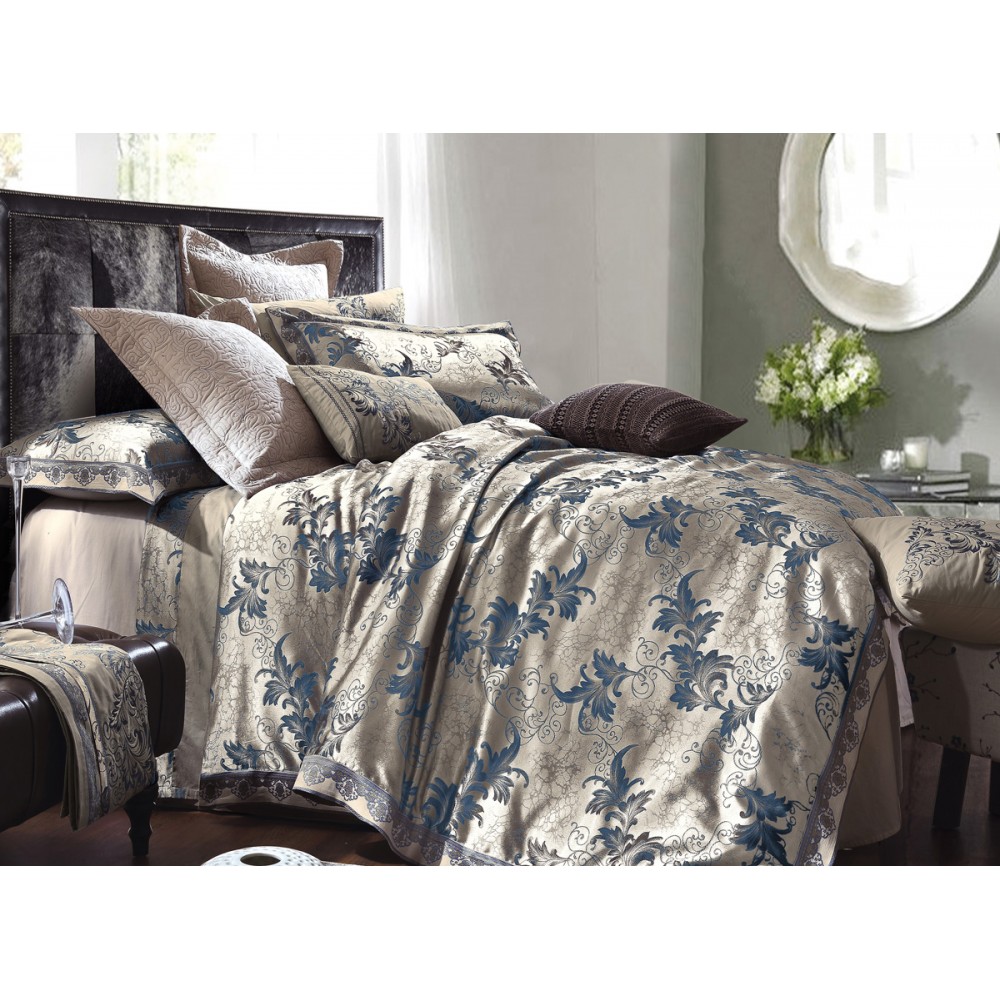 

Хлопковое постельное белье Liniano blue SoundSleep из жаккардового сатина полуторное