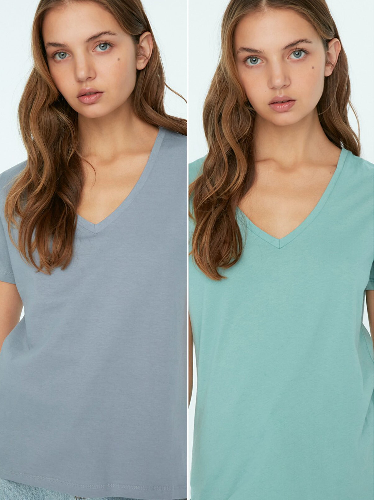 

Футболка Trendyol TWOSS20TS0142  2 шт Grey-Mint, Футболка Trendyol TWOSS20TS0142 S 2 шт Grey-Mint