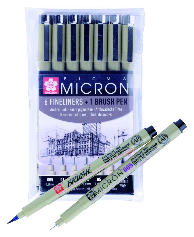 

Набор линеров Sakura Pigma Micron 6шт. + 1 Pigma Brush в подарок